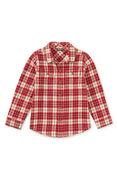 Tea Collection Kids'  Flannel Button Up Shirt In Multi