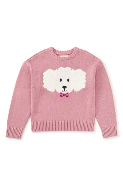 Tea Collection Kids'  Fluffy Puppy Sweater In Purple