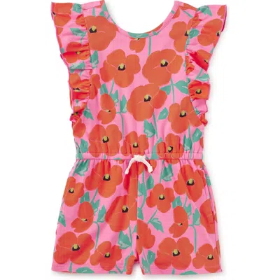 Tea Collection Kids'  Flutter Sleeve Romper In Multi