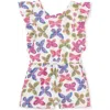 Tea Collection Kids'  Flutter Sleeve Romper In Multi