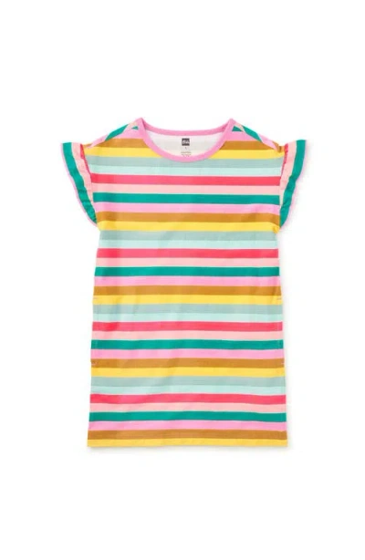 Tea Collection Kids'  Flutter Sleeve Shift Dress In Multi