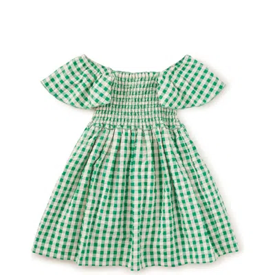 Tea Collection Kids'  Flutter Sleeve Smocked Dress In Green