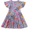 Tea Collection Kids'  Flutter Sleeve Twirl Dress In Tropical Gardenias
