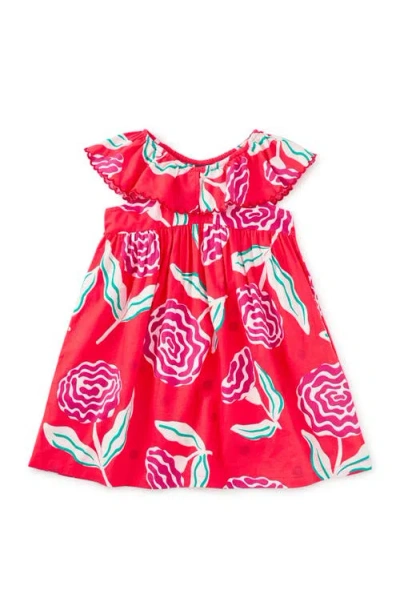 Tea Collection Kids'  Flutter Sleeve Woven Dress In Red