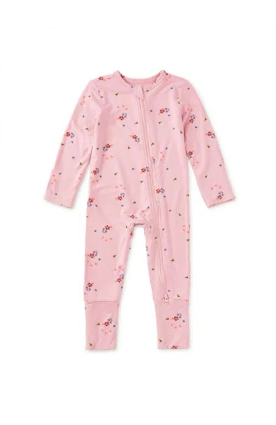 Tea Collection Footed Baby Romper In Pink