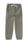 Tea Collection Game On Reverse Twill Joggers In Brown