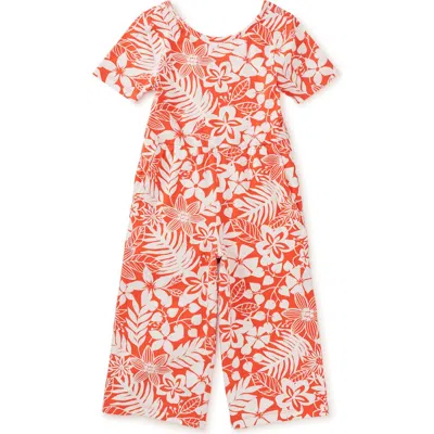 Tea Collection Kids'  Just For Kicks Jumpsuit In Tropical Foliage