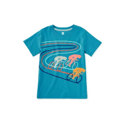 Tea Collection Kids' La Vuelta Racers Graphic Tee In Blue