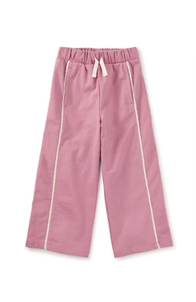 Tea Collection Kids'  Lace Trim Track Pants In Pink