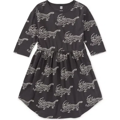 Tea Collection Kids'  Long Sleeve Midi Dress In Gray