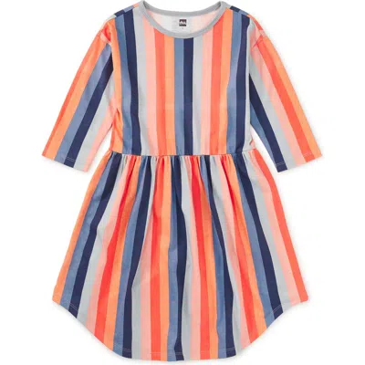 Tea Collection Kids'  Long Sleeve Midi Dress In Multi