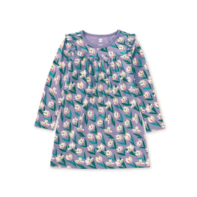 Tea Collection Kids' Long Sleeve Mighty Mini Dress In Blue