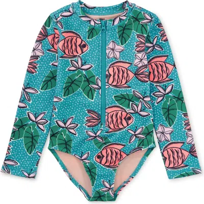 Tea Collection Kids'  Long Sleeve One-piece Swimsuit In Multi