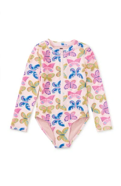 Tea Collection Kids'  Long Sleeve One-piece Swimsuit In Multi