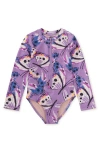 Tea Collection Kids'  Long Sleeve One-piece Swimsuit In Carnival Butterfly
