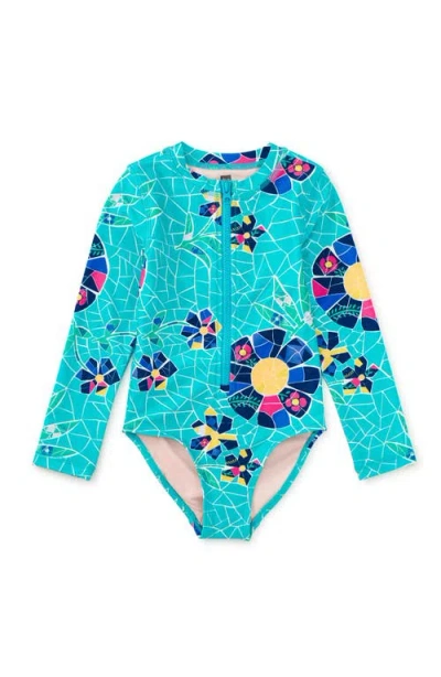 Tea Collection Kids'  Long Sleeve One-piece Swimsuit In Multi