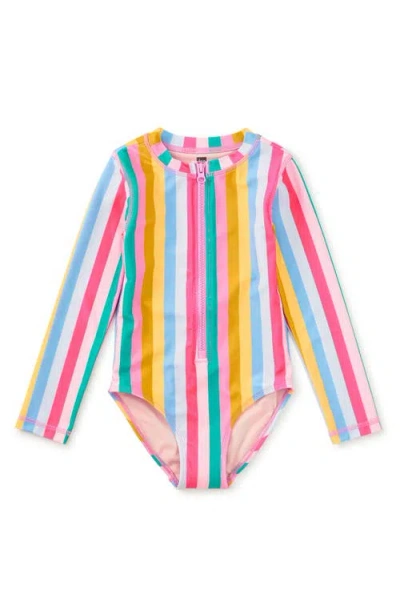 Tea Collection Kids'  Long Sleeve One-piece Swimsuit In Multi