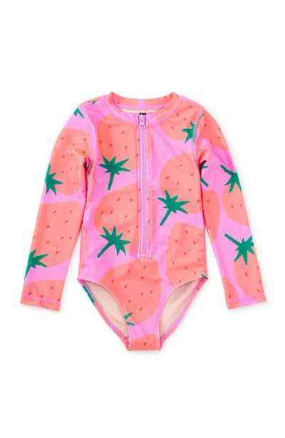Tea Collection Kids'  Long Sleeve One-piece Swimsuit In Pink
