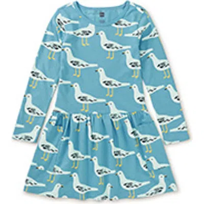 Tea Collection Kids'  Long Sleeve Pocket Dress In Blue