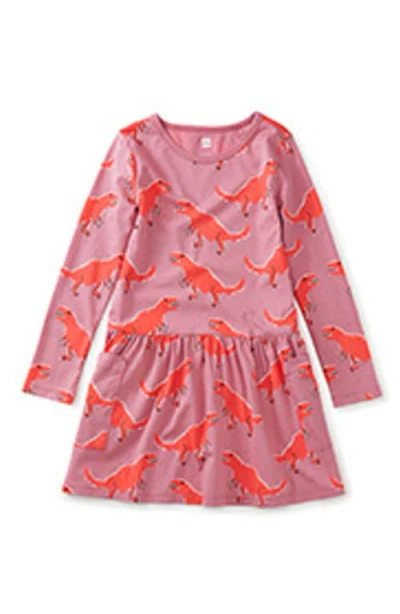 Tea Collection Kids'  Long Sleeve Pocket Dress In Red
