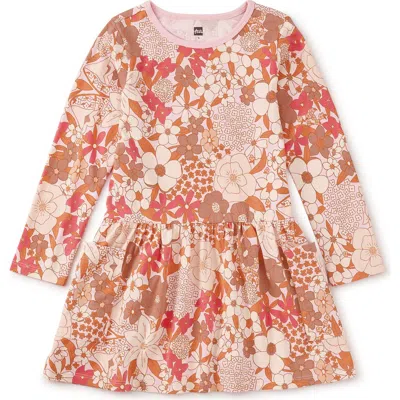 Tea Collection Kids'  Long Sleeve Pocket Dress In Brown