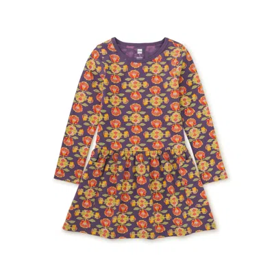 Tea Collection Kids' Long Sleeve Pocket Dress In Multi
