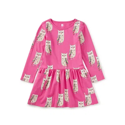 Tea Collection Kids'  Long Sleeve Pocket Dress In Pink