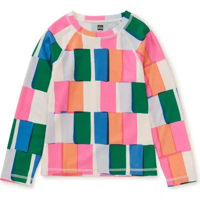 Tea Collection Kids'  Long Sleeve Rash Guard In Copacabana Tile