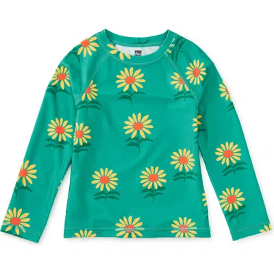 Tea Collection Kids'  Long Sleeve Rash Guard In Green