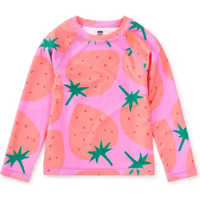 Tea Collection Kids'  Long Sleeve Rash Guard In Metallic