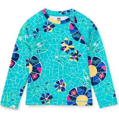 Tea Collection Kids'  Long Sleeve Rash Guard In Blue