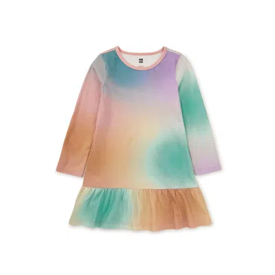 Tea Collection Kids' Long Sleeve Ruffle Hem Dress In Multi