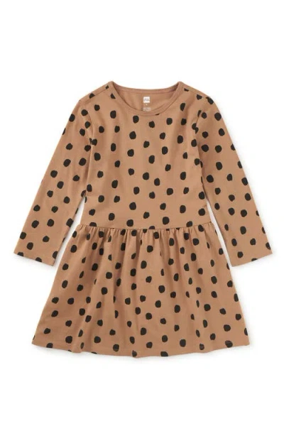 Tea Collection Kids'  Long Sleeve Skirted Dress In Brown
