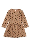 Tea Collection Babies'  Long Sleeve Skirted Dress In Brown