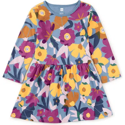 Tea Collection Kids'  Long Sleeve Skirted Dress In Multi