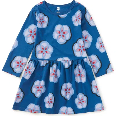 Tea Collection Kids'  Long Sleeve Skirted Dress In Blue