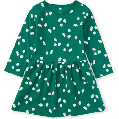 Tea Collection Kids'  Long Sleeve Skirted Dress In Green
