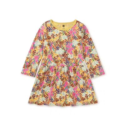 Tea Collection Kids' Long Sleeve Skirted Dress In Multi