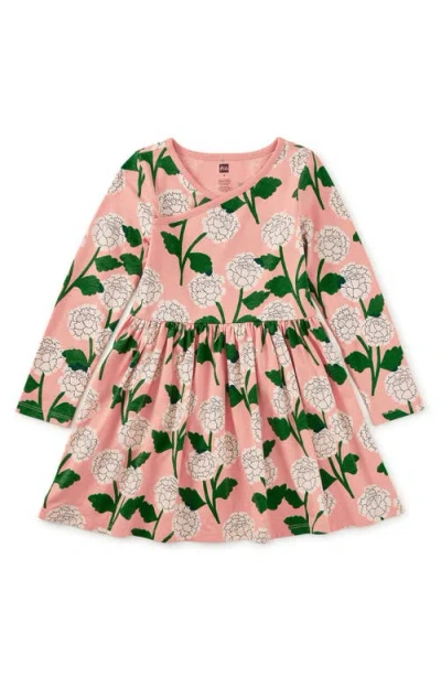 Tea Collection Kids'  Long Sleeve Wrap Neck Dress In Multi