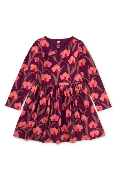 Tea Collection Babies'  Long Sleeve Wrap Neck Dress