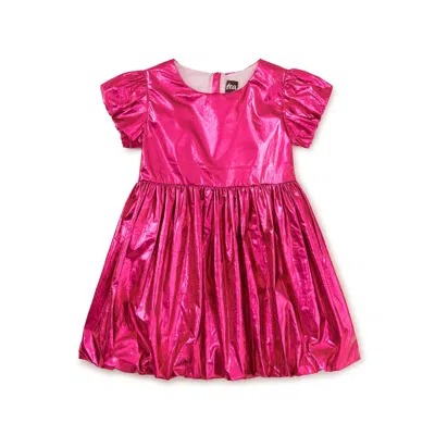 Tea Collection Kids' Metallic Balloon Skirted Dress In Pink