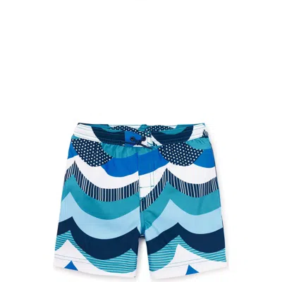 Tea Collection Kids'  Mid-length Swim Trunks In Blue