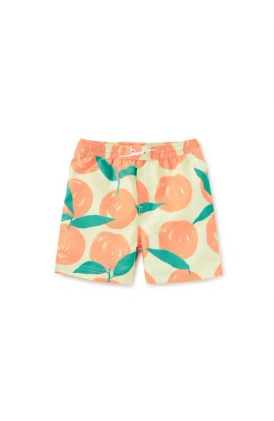 Tea Collection Babies'  Mid-length Swim Trunks In Green