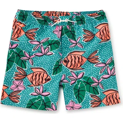 Tea Collection Kids'  Mid-length Swim Trunks In Multi