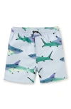 Tea Collection Kids'  Mid-length Swim Trunks In Painted Sharks