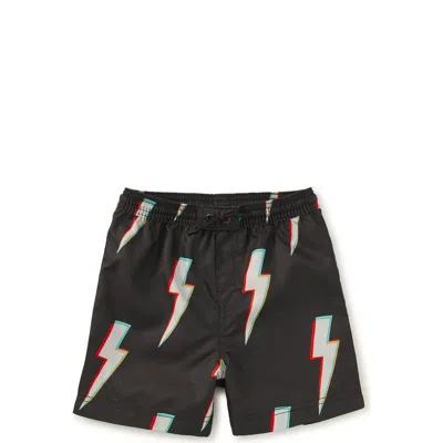 Tea Collection Kids'  Mid-length Swim Trunks In Black