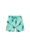 Tea Collection Kids'  Mid-length Swim Trunks In Green