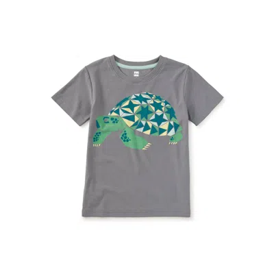 Tea Collection Kids' Mosaic Turtle Graphic Tee In Gray