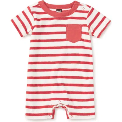 Tea Collection New Pocket Shortie Baby Romper In Red