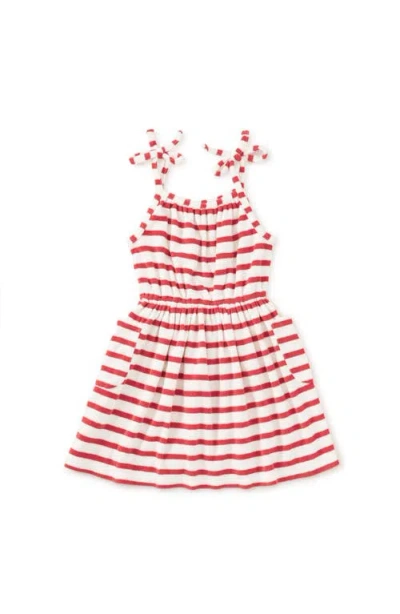 Tea Collection Kids'  New Stripe Tie Shoulder Twirl Dress In Pink